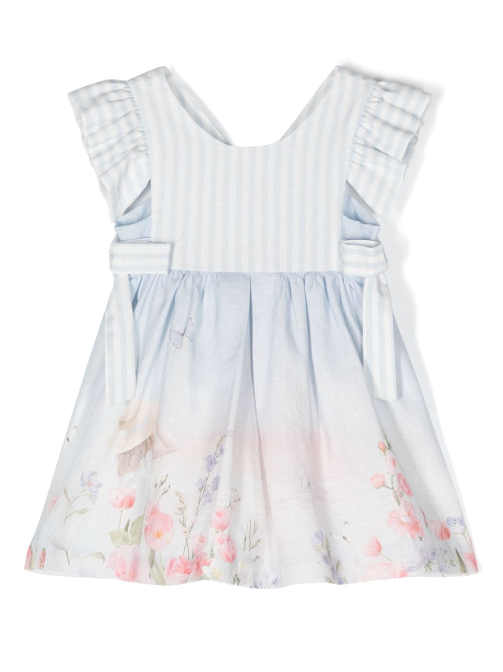 Lapin House oversized-bow stripe-print dress - Blue von Lapin House