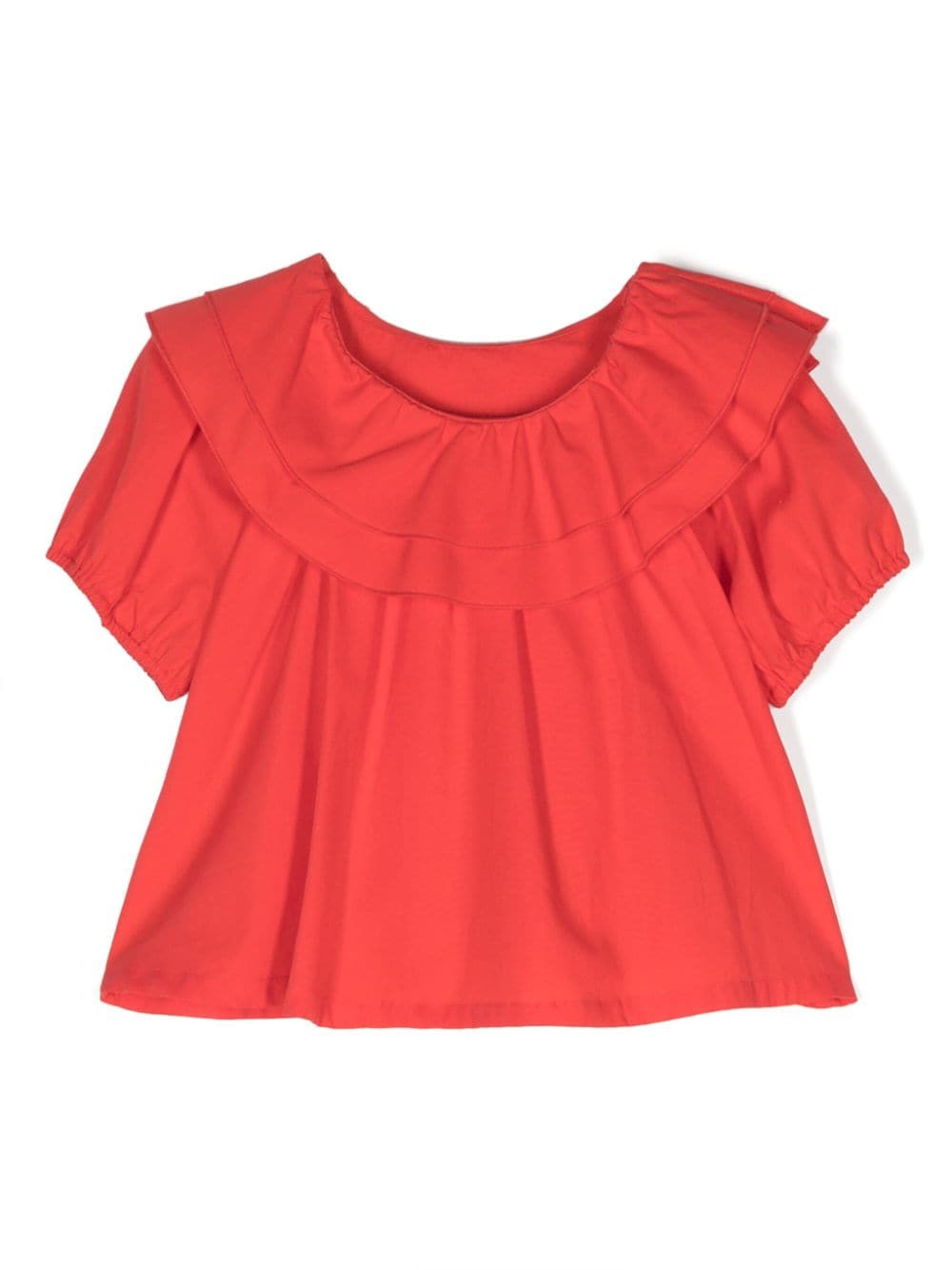 Lapin House rounded-collar cotton blouse - Red von Lapin House