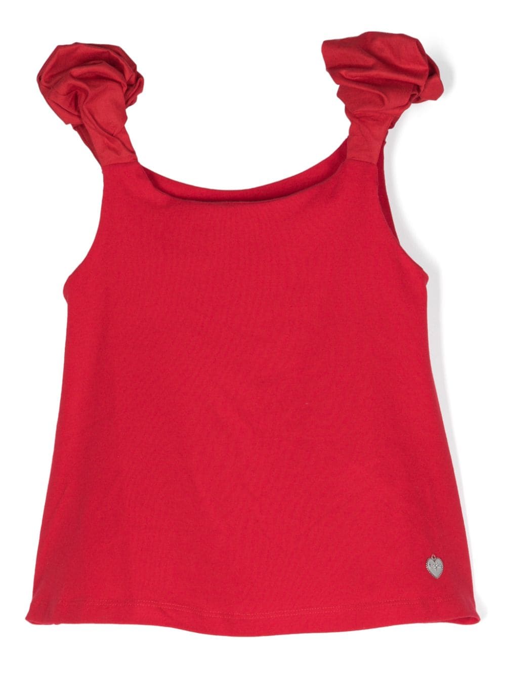 Lapin House ruched-detail scoop-neck top - Red von Lapin House