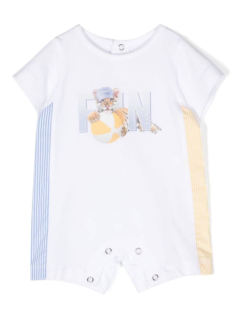 Lapin House side-stripes stretch-cotton bodysuit - White von Lapin House