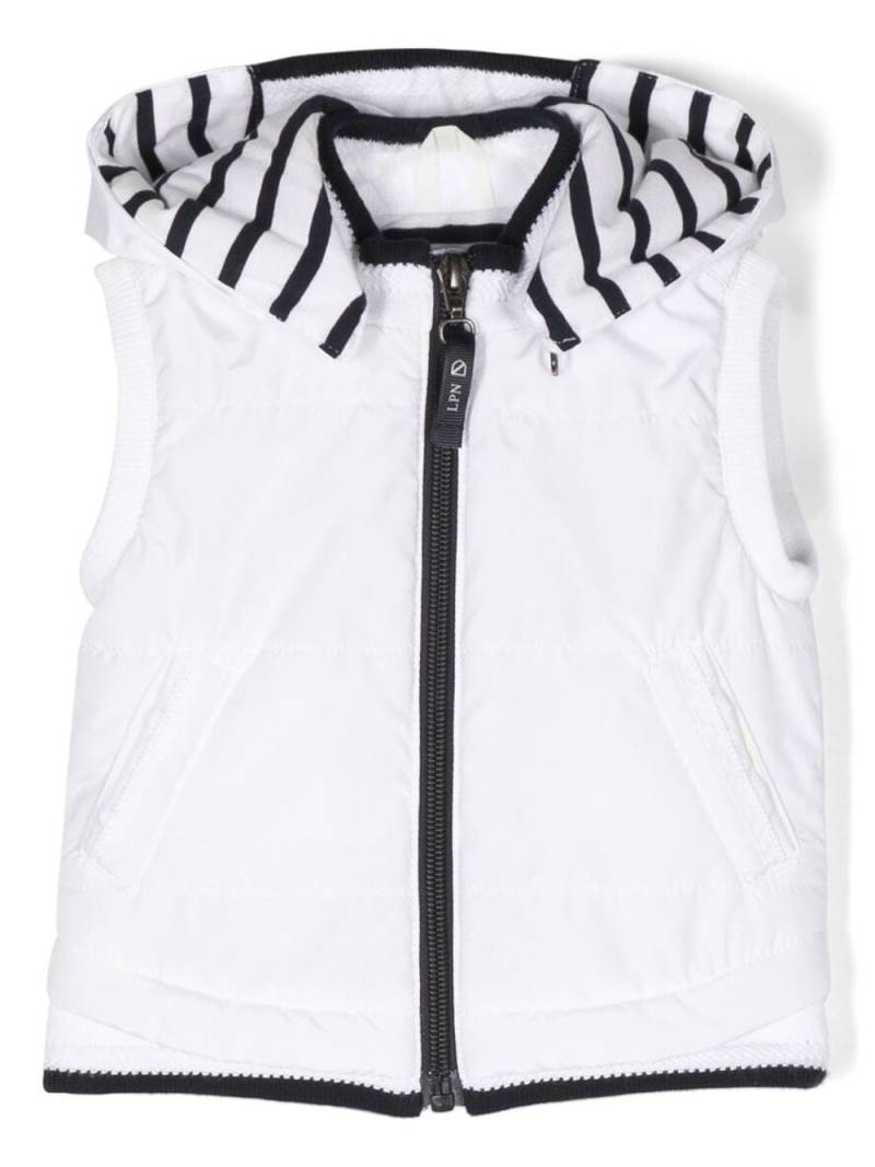 Lapin House stripe-trim detail hooded vest - White von Lapin House