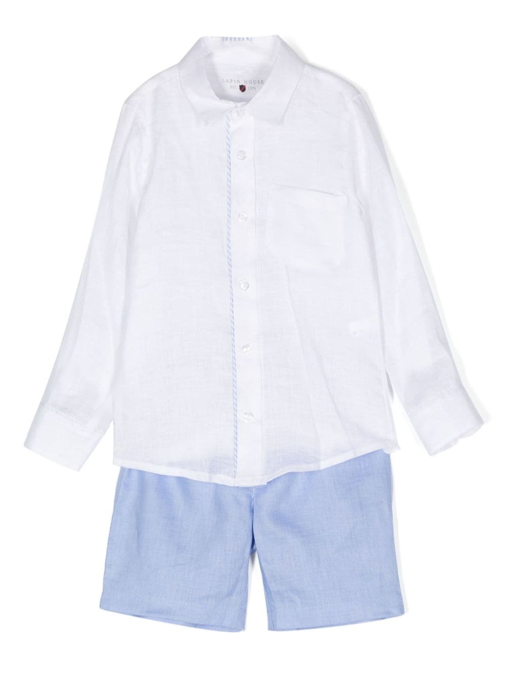 Lapin House striped-detail linen short set - White von Lapin House