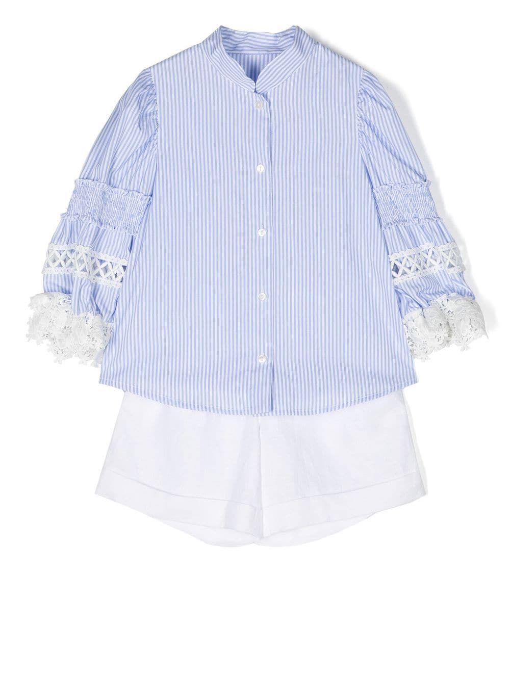 Lapin House striped shorts set - Blue von Lapin House