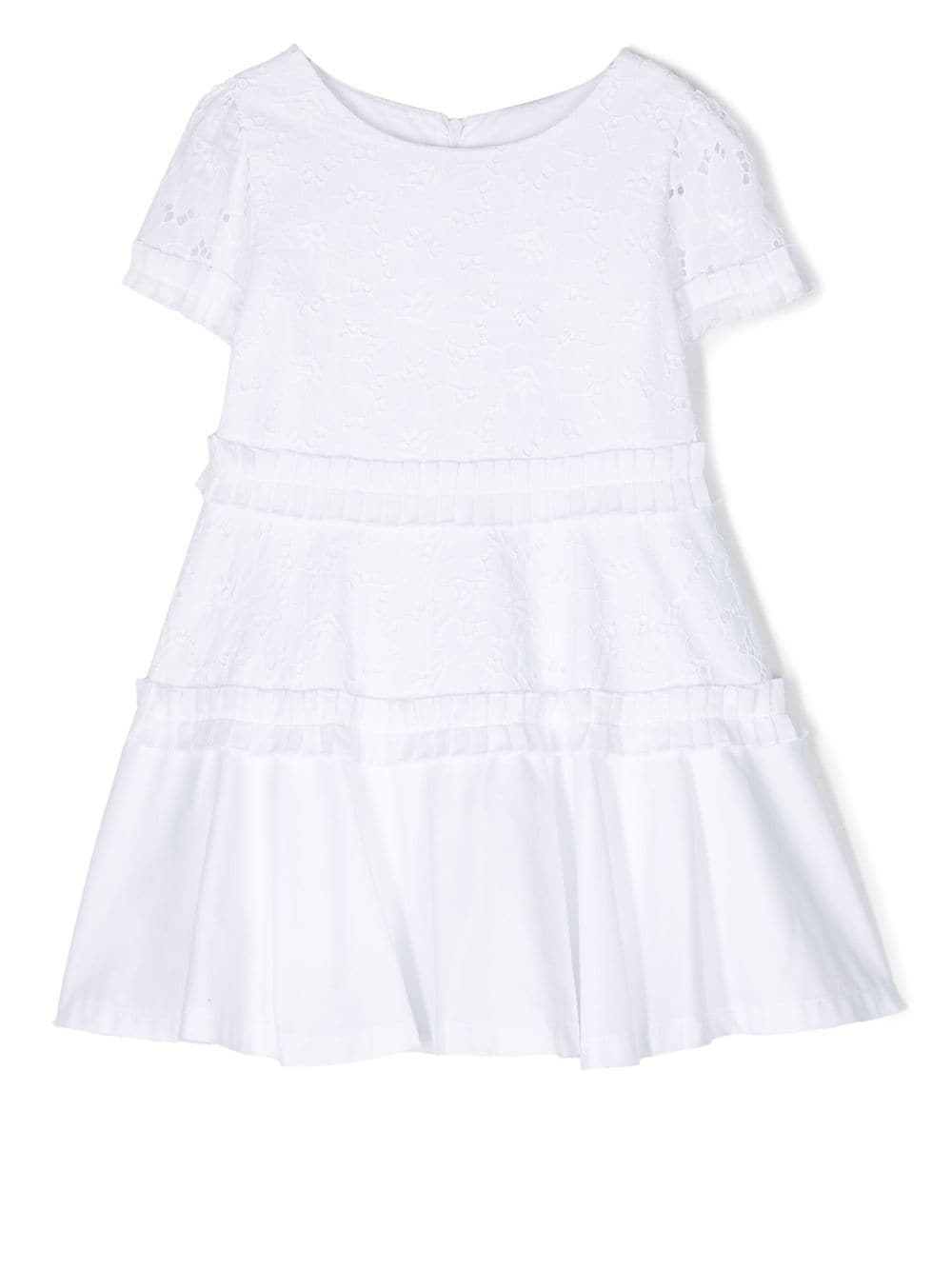 Lapin House tiered broderie anglaise dress - White von Lapin House