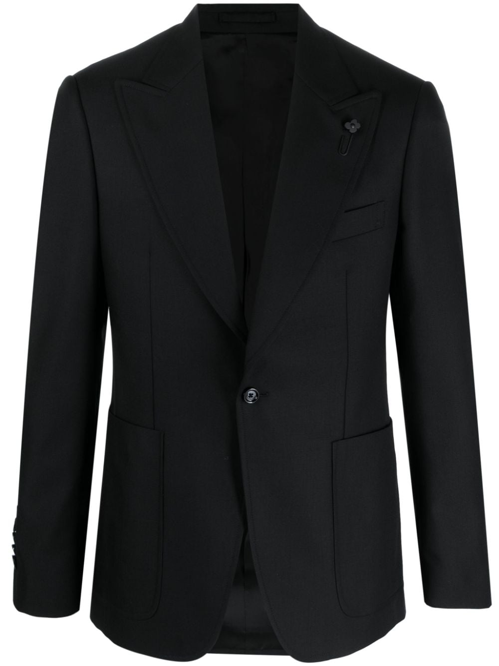 Lardini safety pin-detail single-breasted blazer - Black von Lardini