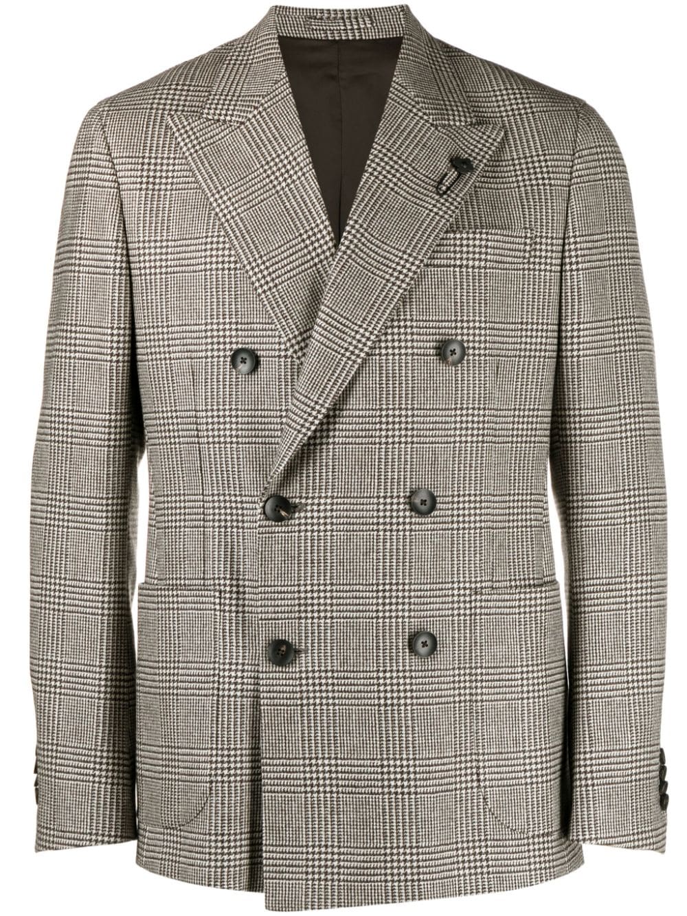 Lardini Prince-of-Wales-pattern wool blazer - Brown von Lardini