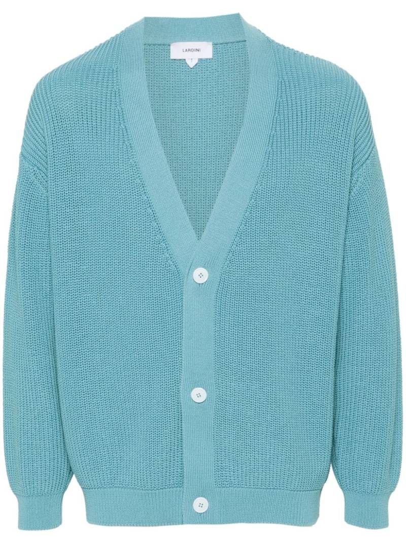 Lardini V-neck cotton cardigan - Blue von Lardini