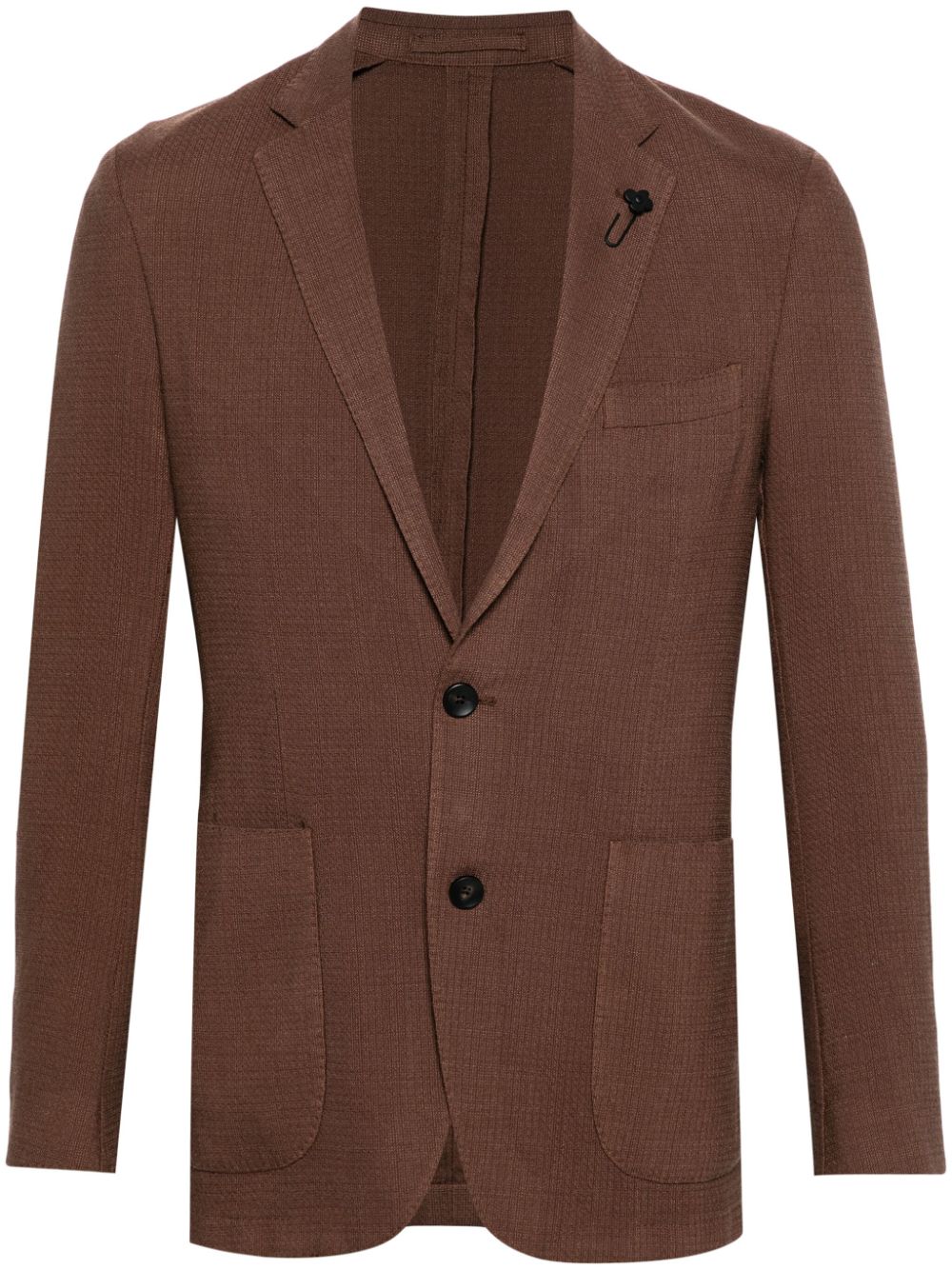 Lardini brooch-detail single-breasted blazer - Brown von Lardini