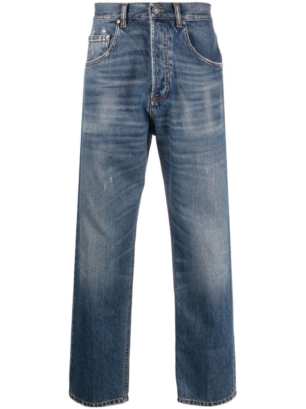 Lardini distressed straigh-leg jeans - Blue von Lardini