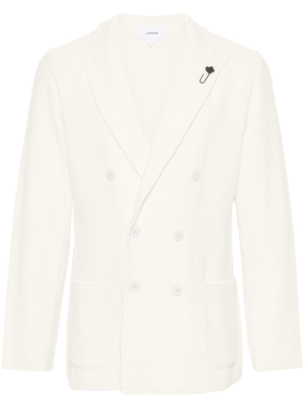 Lardini double-breasted knitted blazer - Neutrals von Lardini