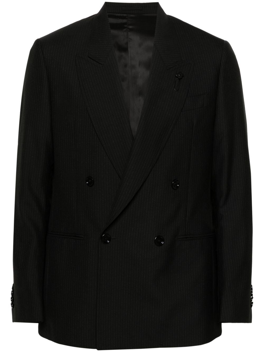 Lardini double-breasted pinstripe-pattern blazer - Black von Lardini