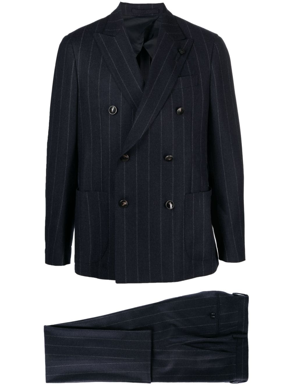 Lardini double-breasted pinstripe-pattern suit - Blue von Lardini