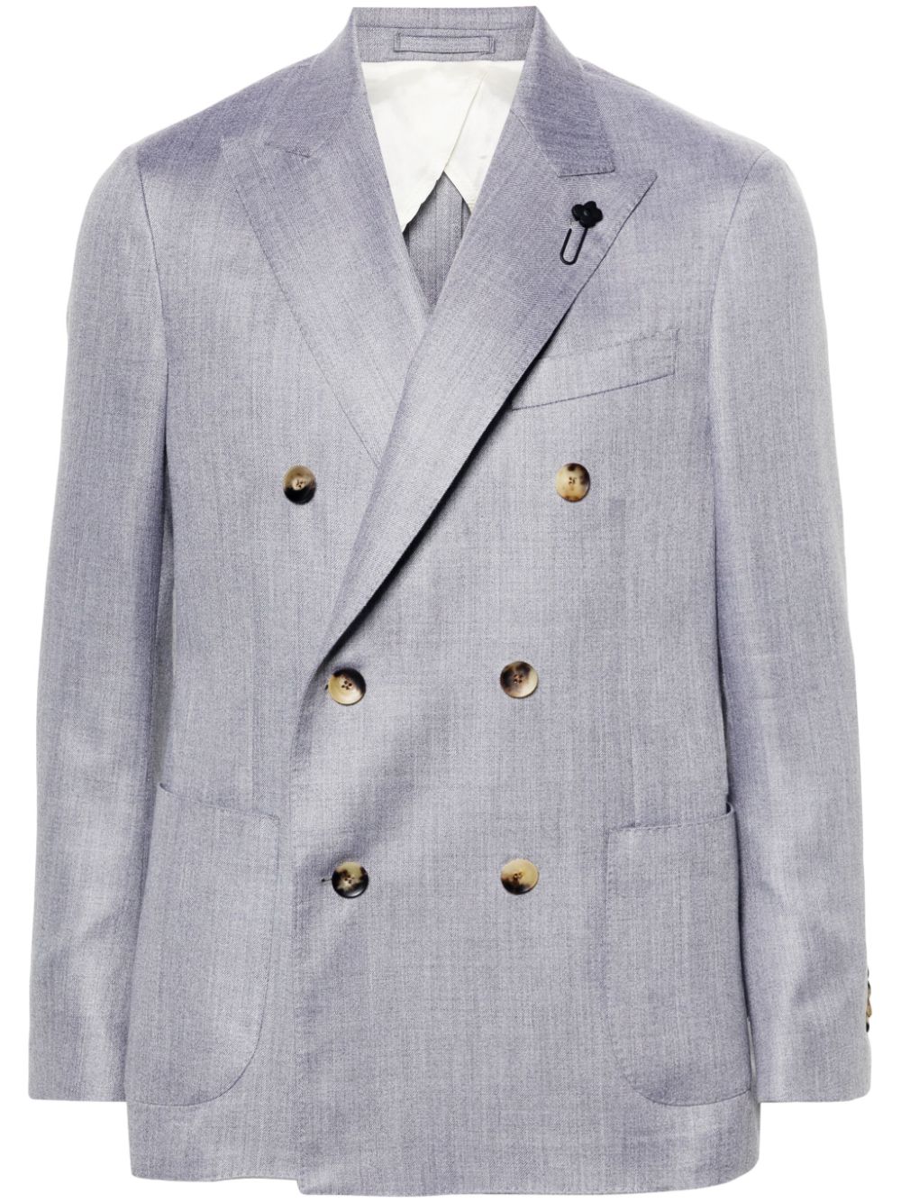 Lardini double-breasted twill blazer - Grey von Lardini