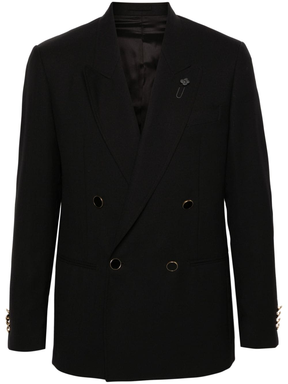 Lardini double-breasted wool blazer - Black von Lardini