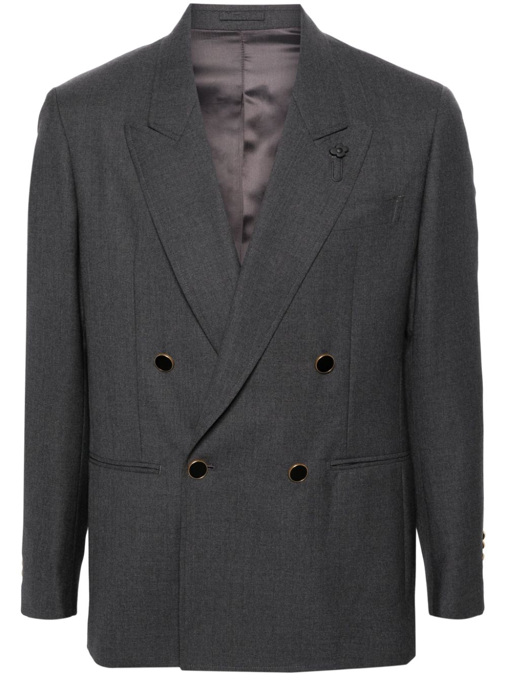 Lardini double-breasted wool blazer - Grey von Lardini