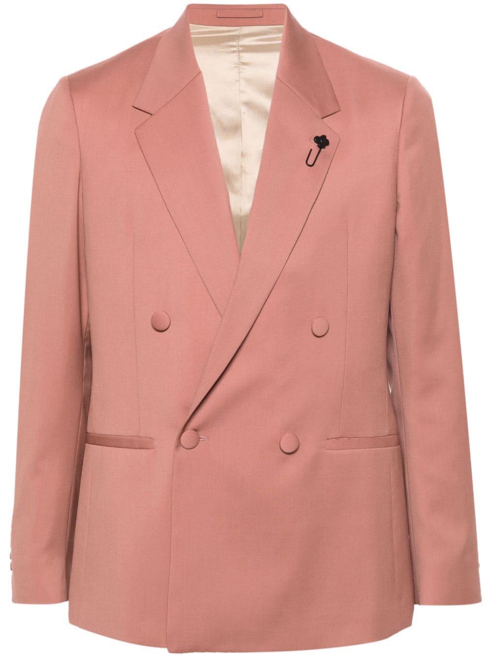 Lardini double-breasted wool blazer - Pink von Lardini