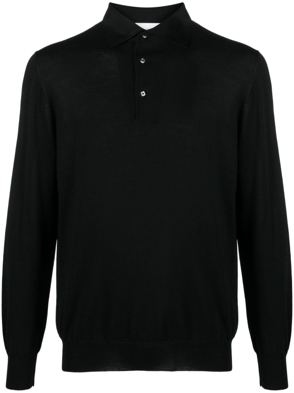 Lardini fine-knit wool polo shirt - Black von Lardini
