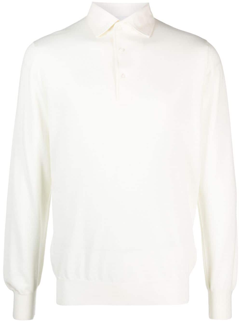 Lardini fine-knit wool polo shirt - White von Lardini