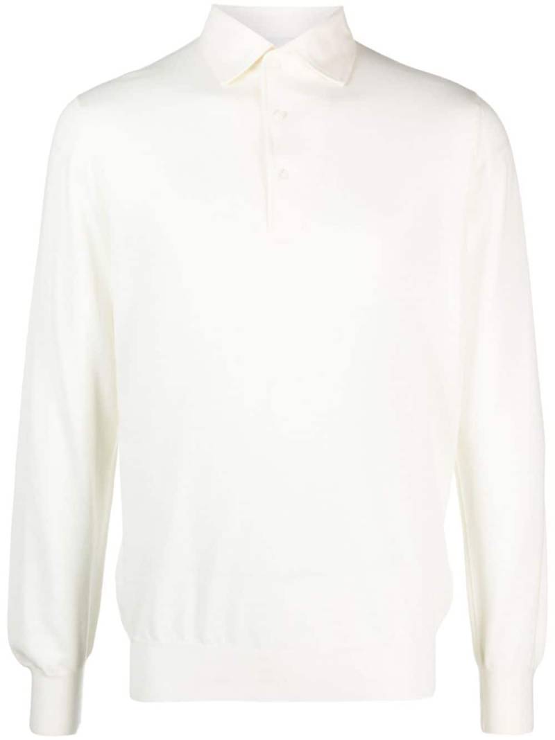 Lardini fine-knit wool polo shirt - White von Lardini