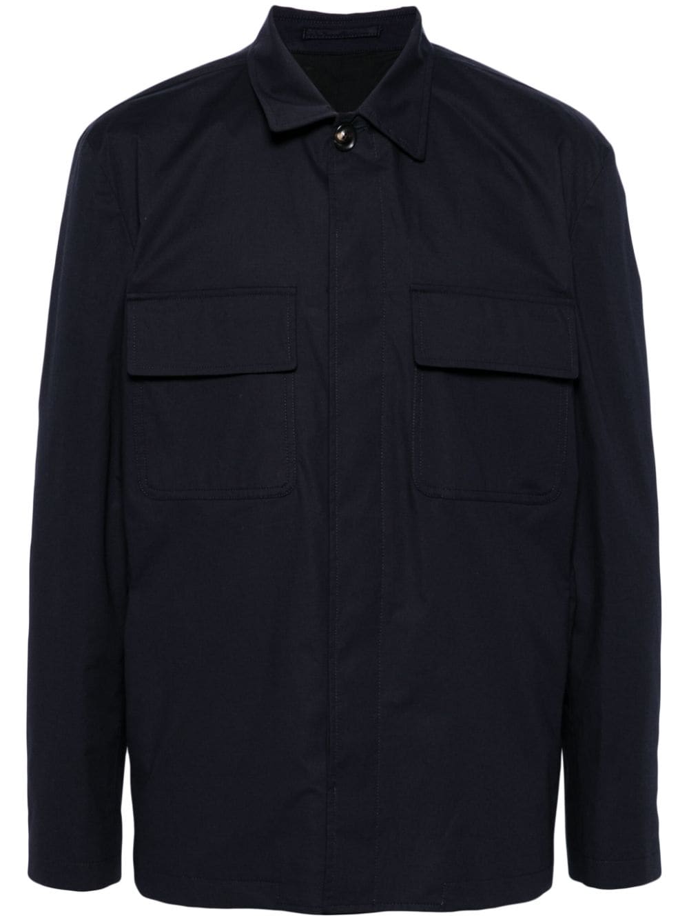 Lardini flap-pocket cotton shirt jacket - Blue von Lardini