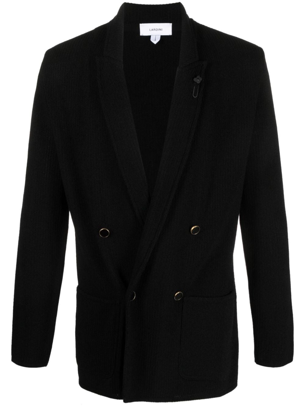 Lardini knitted double-breasted blazer - Black von Lardini