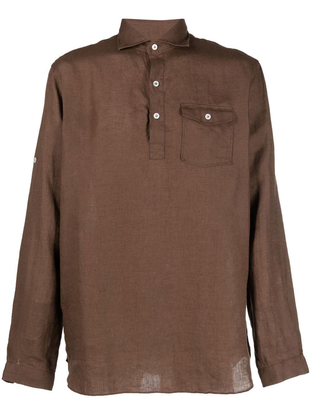 Lardini linen polo-shirt - Brown von Lardini