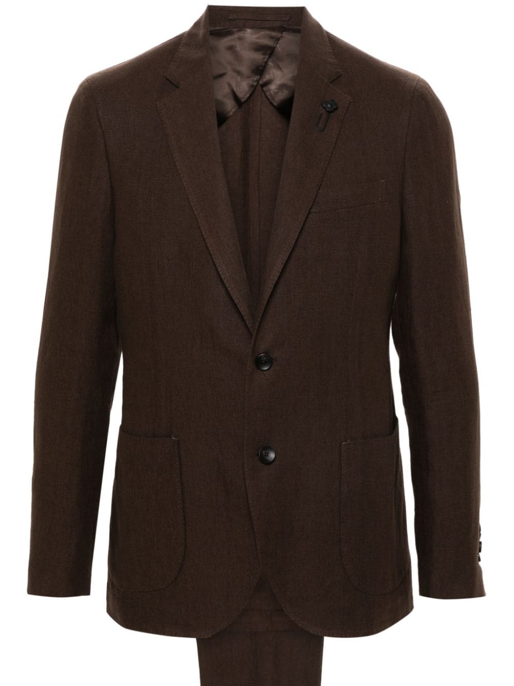 Lardini linen single-breasted suit - Brown von Lardini