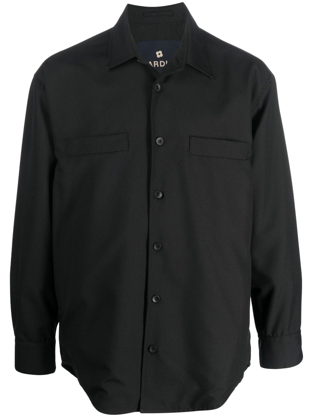 Lardini logo-patch long-sleeve shirt - Black von Lardini