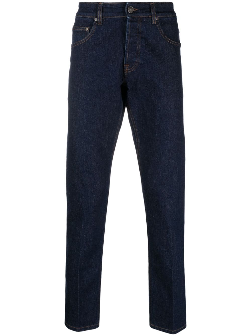 Lardini logo-patch straight-leg jeans - Blue von Lardini