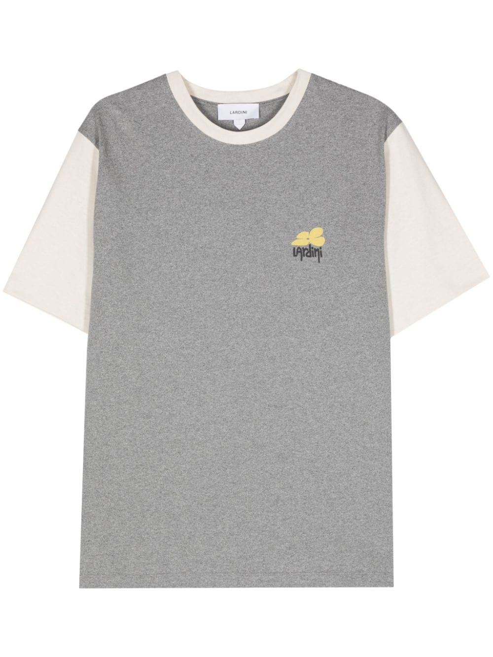 Lardini logo-print colourblock T-shirt - Grey von Lardini