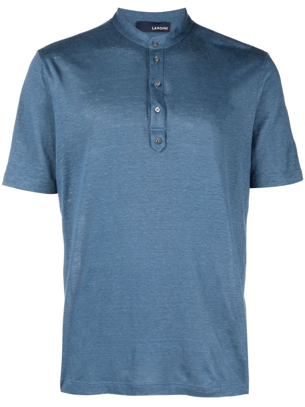 Lardini logo-tag linen polo shirt - Blue von Lardini