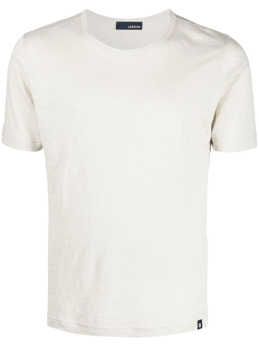 Lardini logo-tag shortsleeved linen T-shirt - Neutrals von Lardini