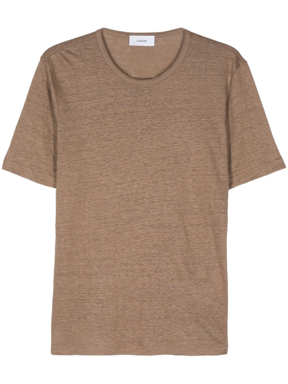 Lardini mélange linen T-shirt - Brown von Lardini