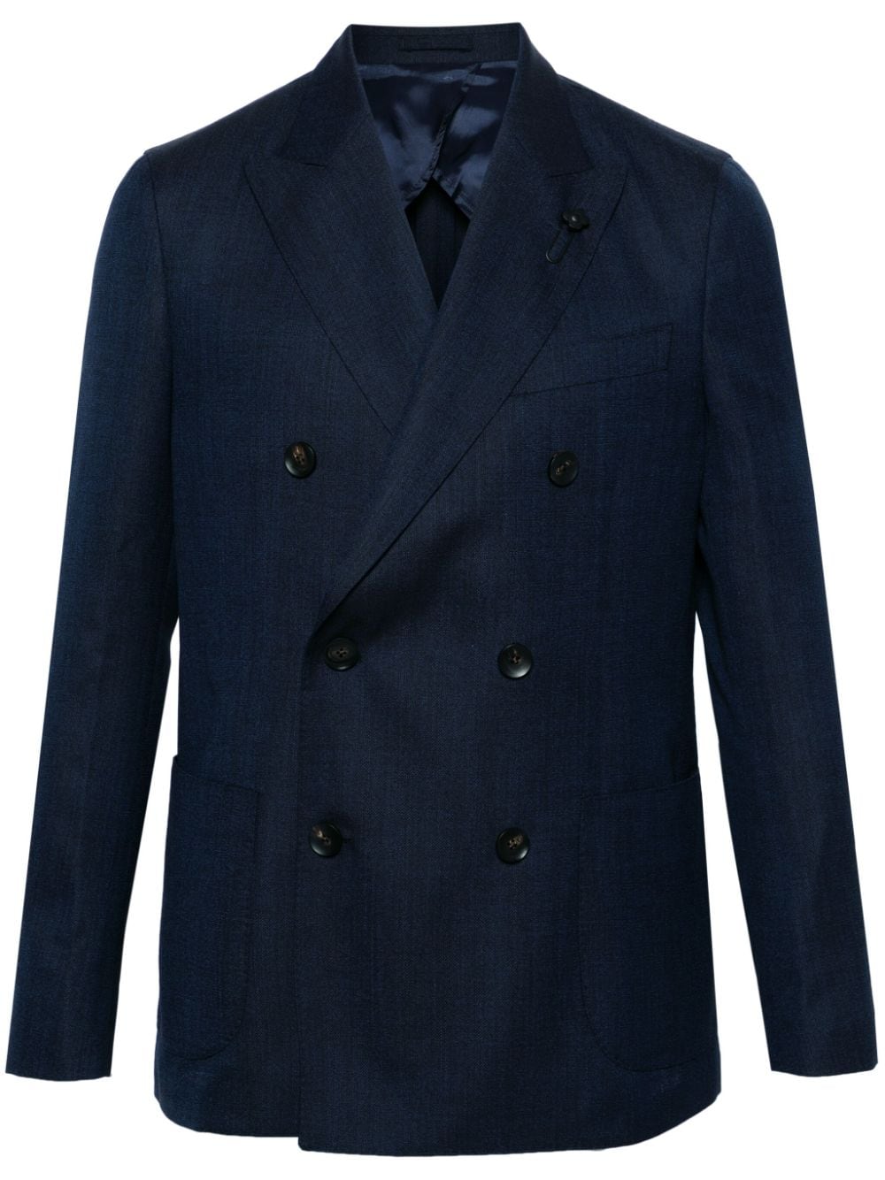 Lardini notched-lapels single-breasted blazer - Blue von Lardini