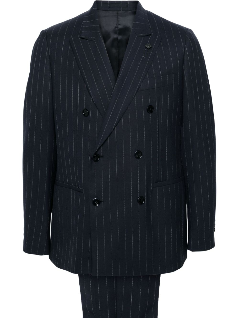 Lardini pinstriped double-breasted suit - Blue von Lardini