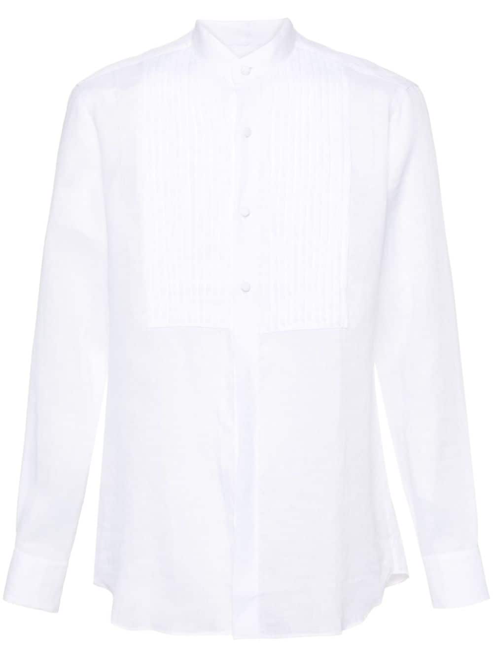 Lardini pintuck-detailing linen shirt - White von Lardini