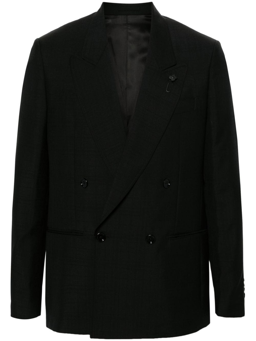 Lardini plaid-check double-breasted blazer - Black von Lardini