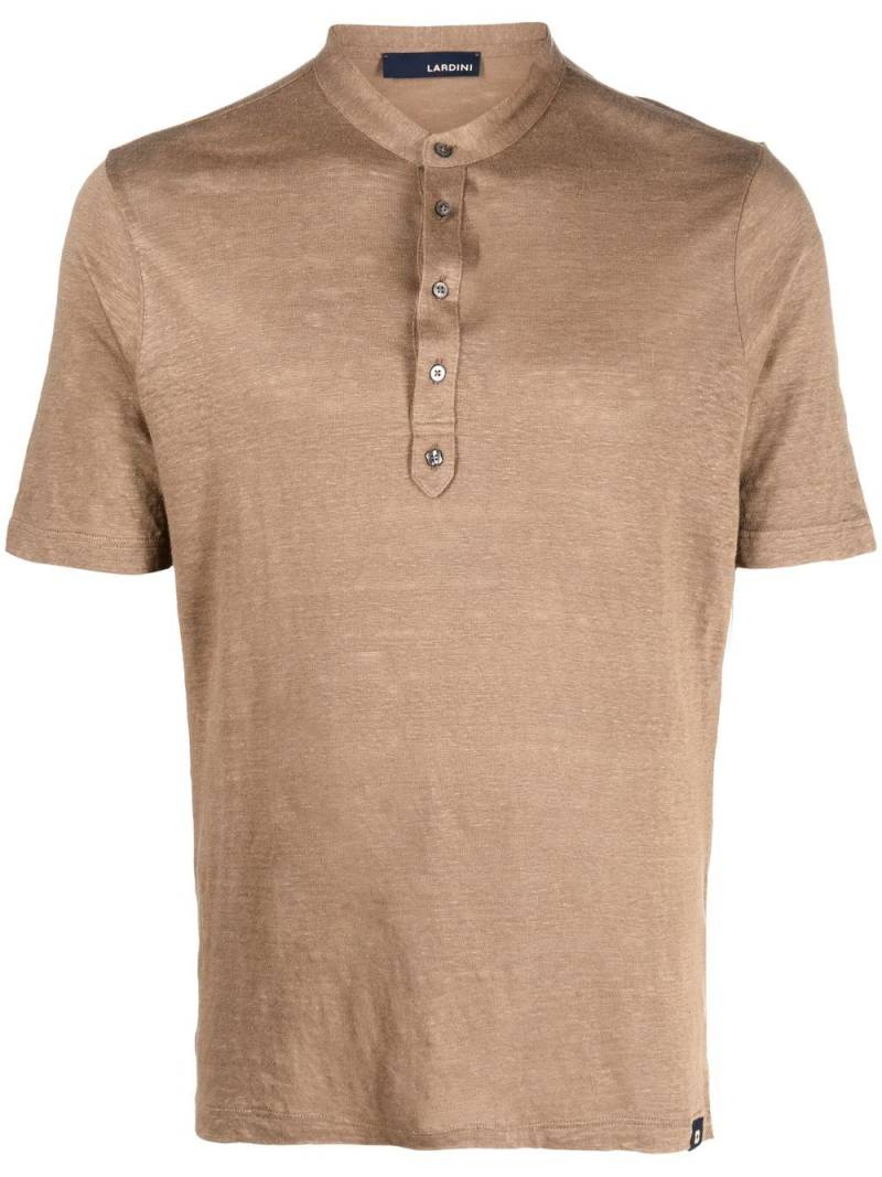 Lardini short-sleeve linen shirt - Brown von Lardini