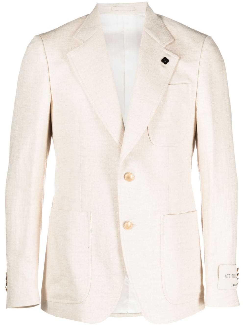 Lardini single-breasted cotton-blend blazer - Neutrals von Lardini