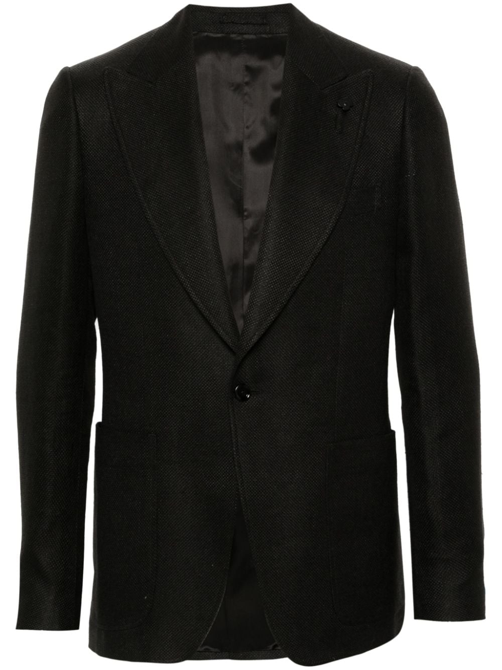 Lardini single-breasted linen blazer - Black von Lardini