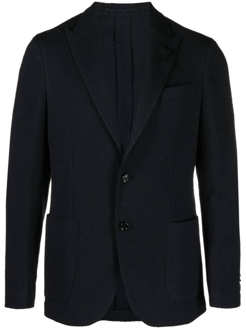 Lardini single-breasted tweed blazer - Blue von Lardini