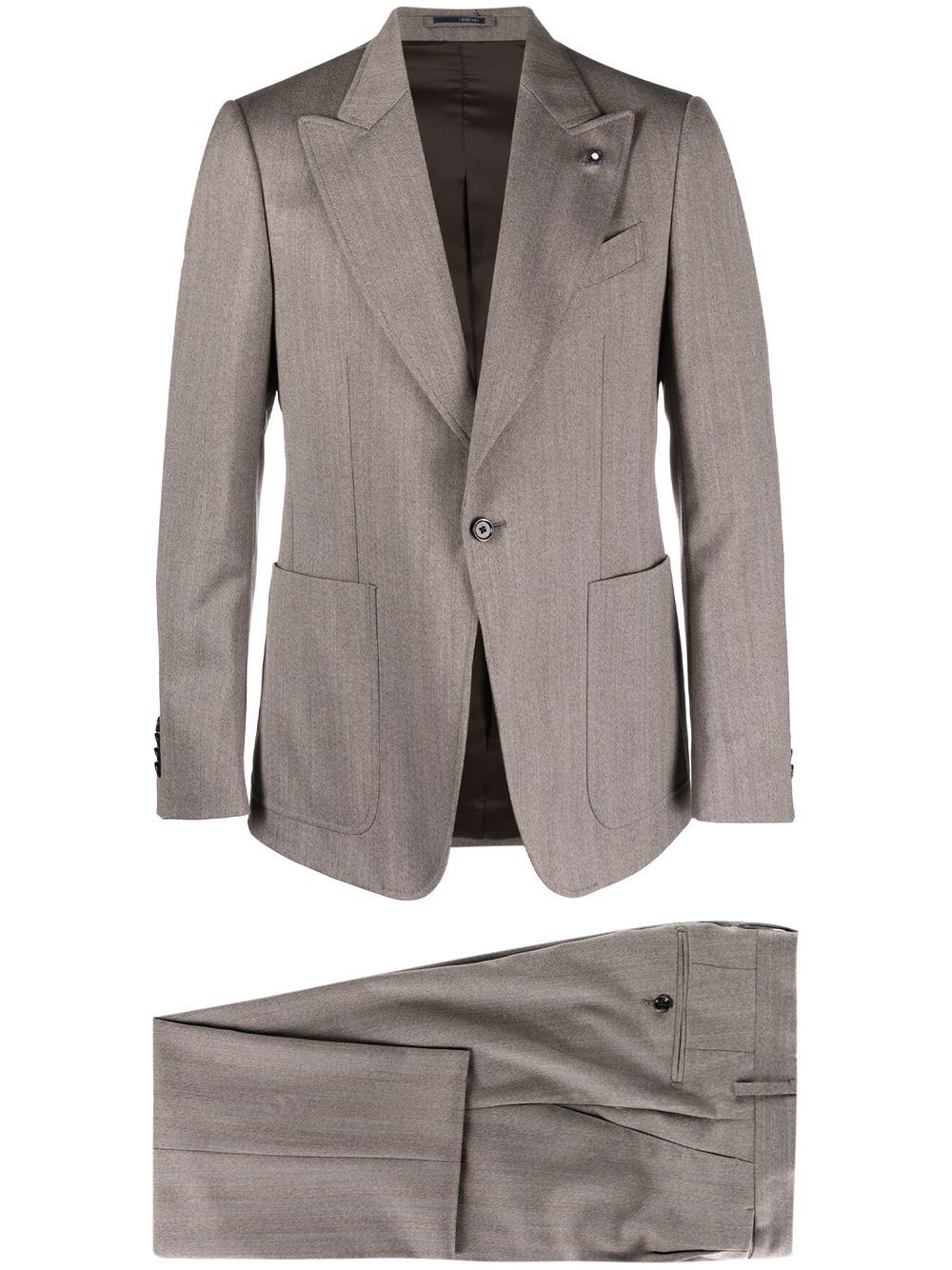 Lardini single-breasted two-piece suit - Brown von Lardini
