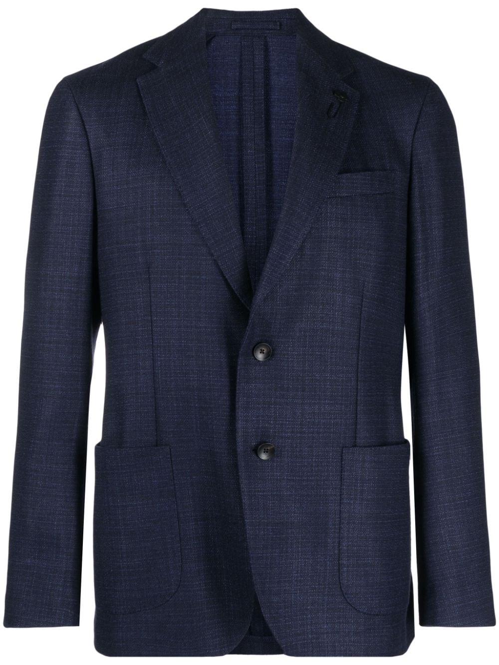 Lardini single-breasted wool-blend blazer - Blue von Lardini