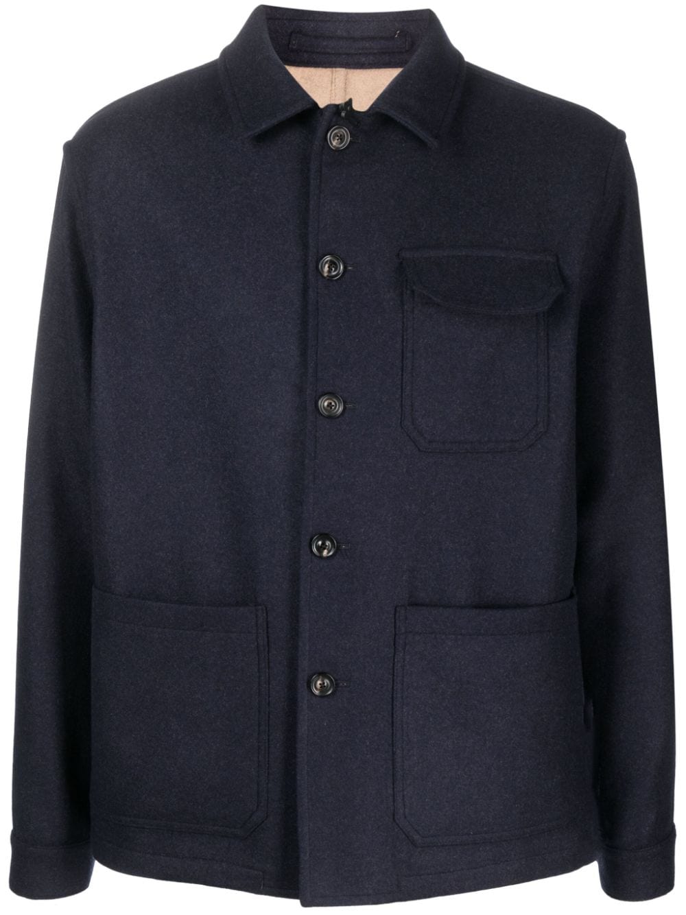 Lardini spread-collar shirt jacket - Blue von Lardini