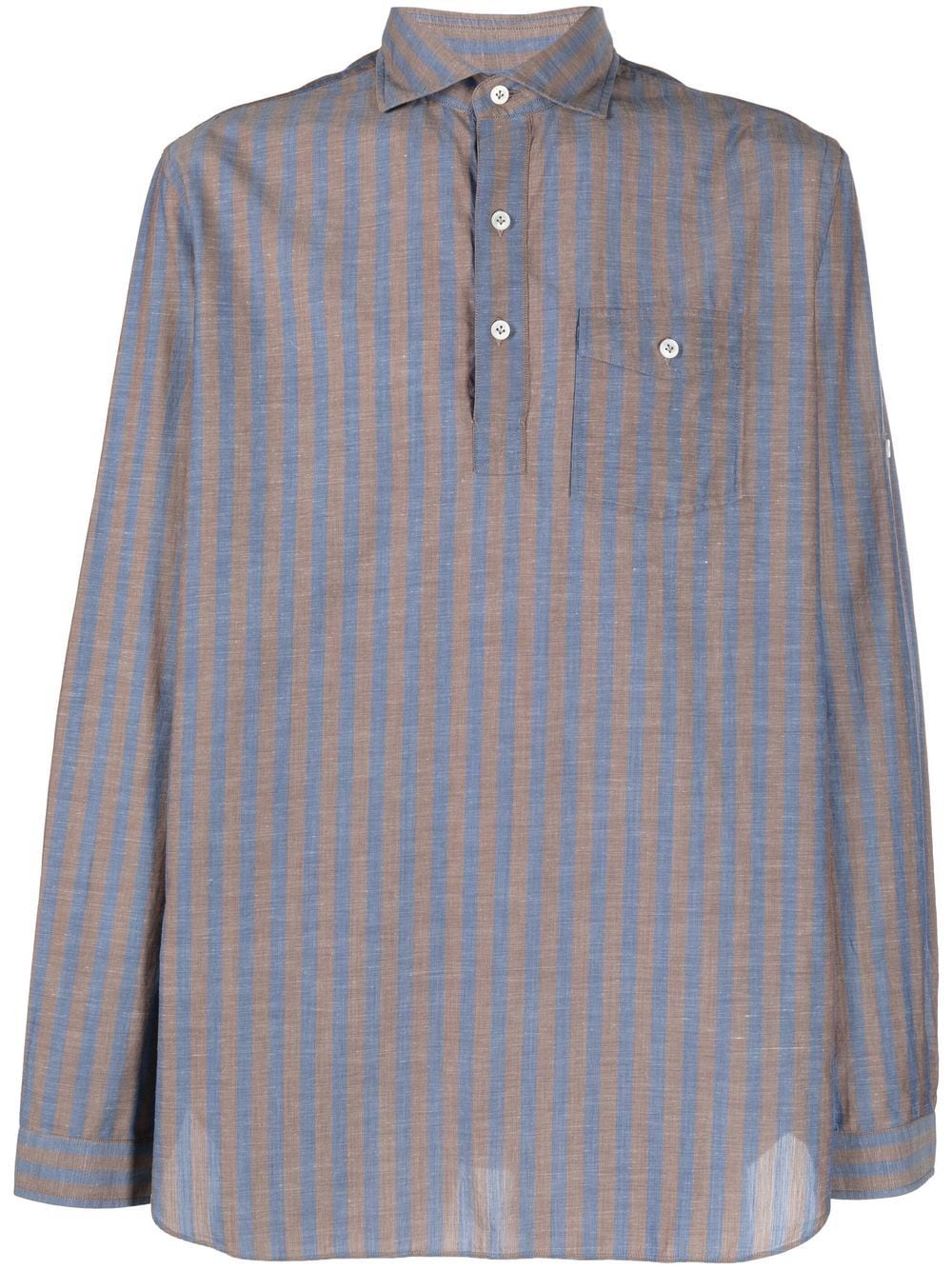 Lardini striped cotton shirt - Blue von Lardini