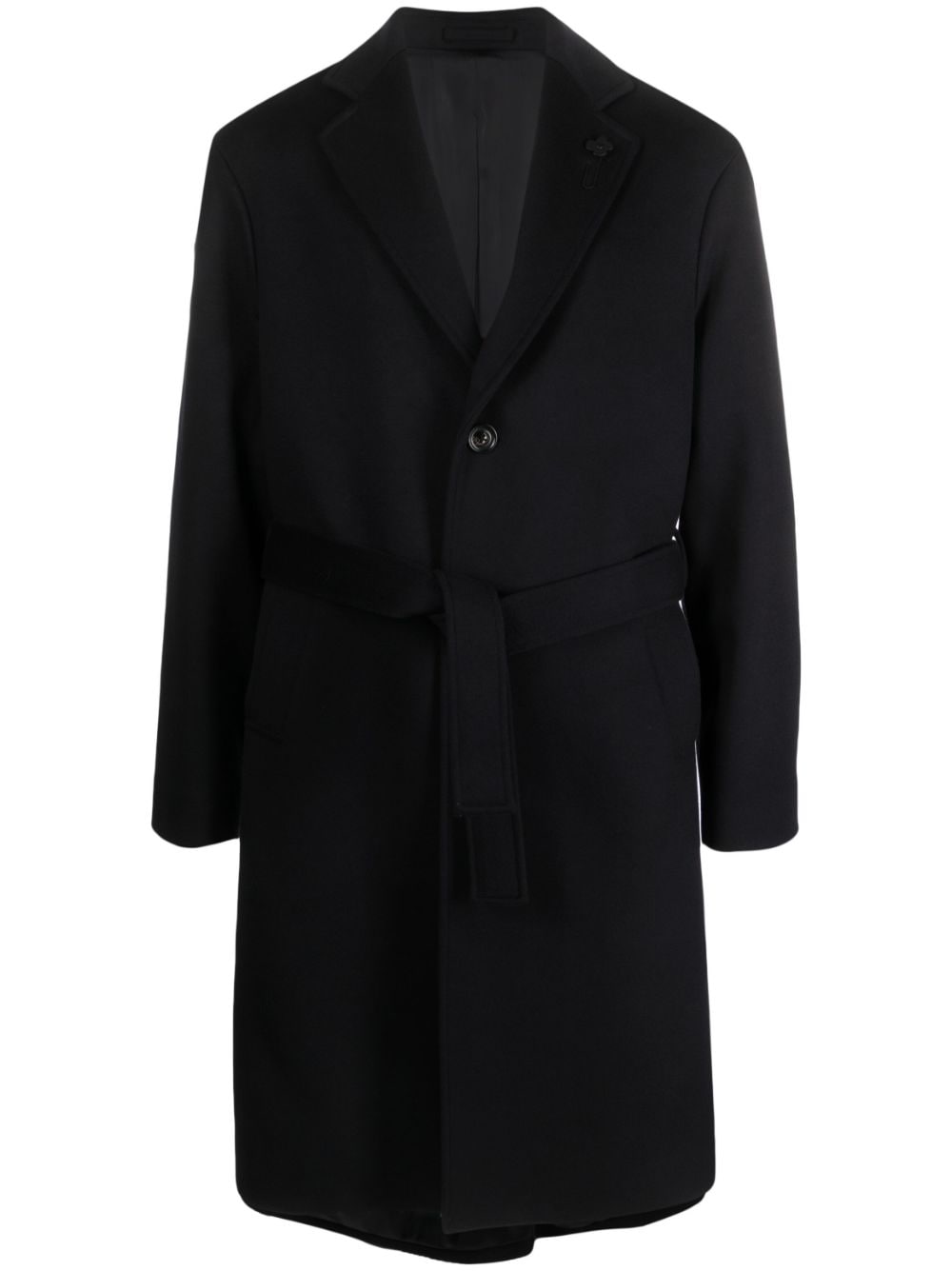 Lardini tied-waist wool coat - Blue von Lardini