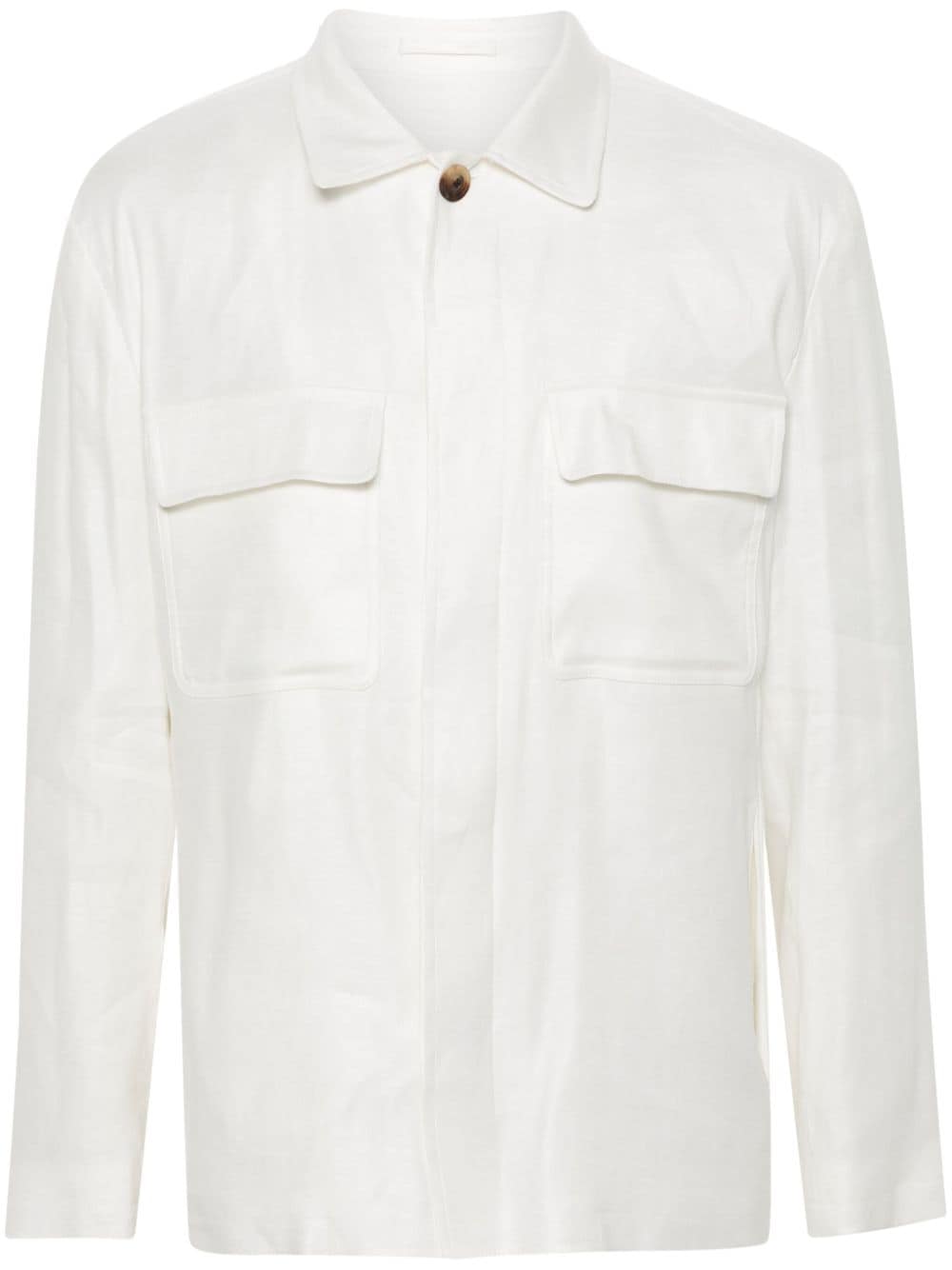 Lardini twill shirt jacket - White von Lardini