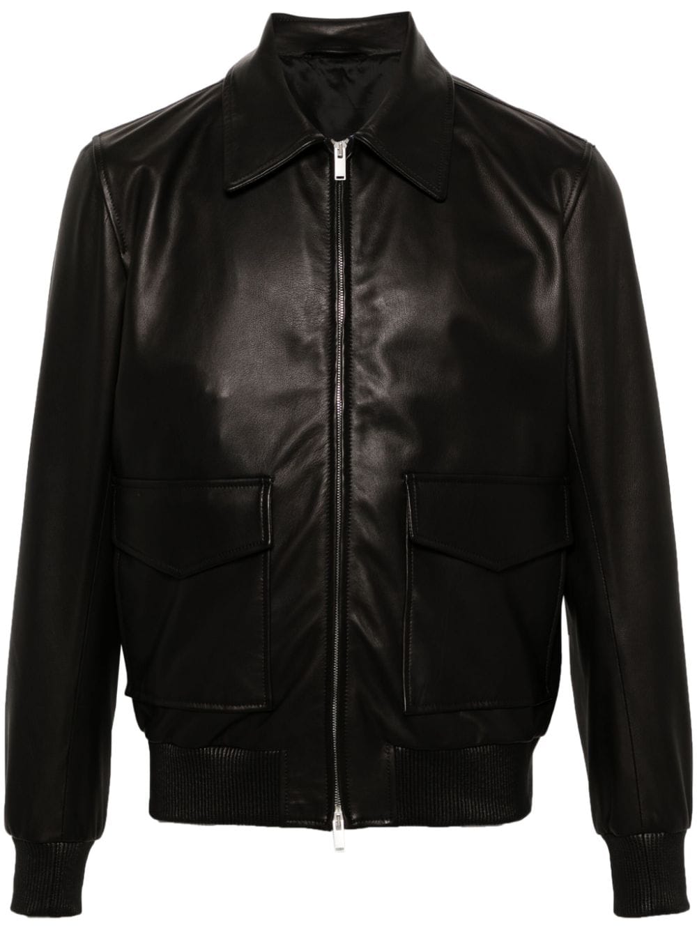 Lardini zip-up leather bomber jacket - Black von Lardini