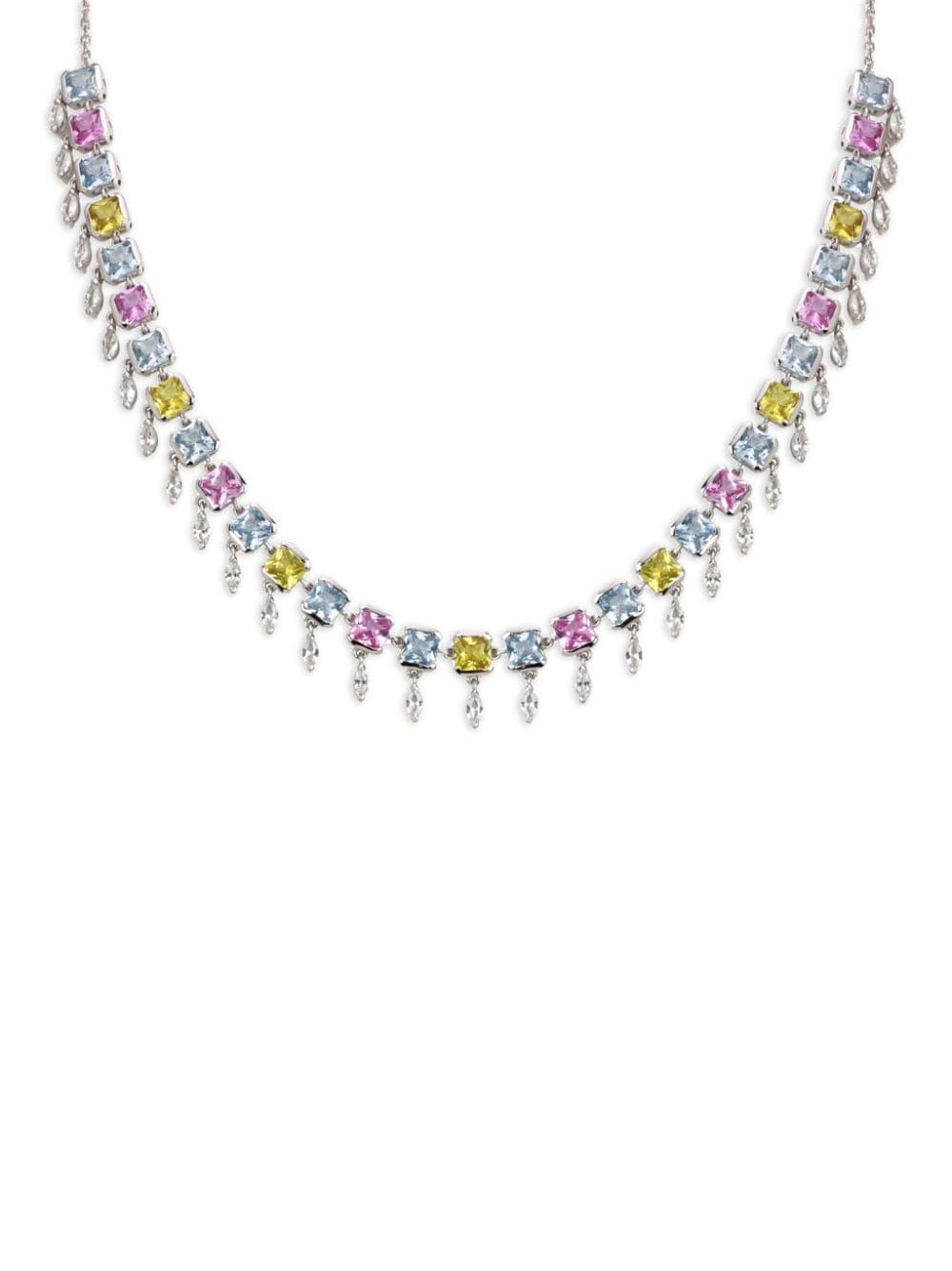 Lark & Berry 14kt white gold Full Blossom sapphire and diamond necklace - Silver von Lark & Berry