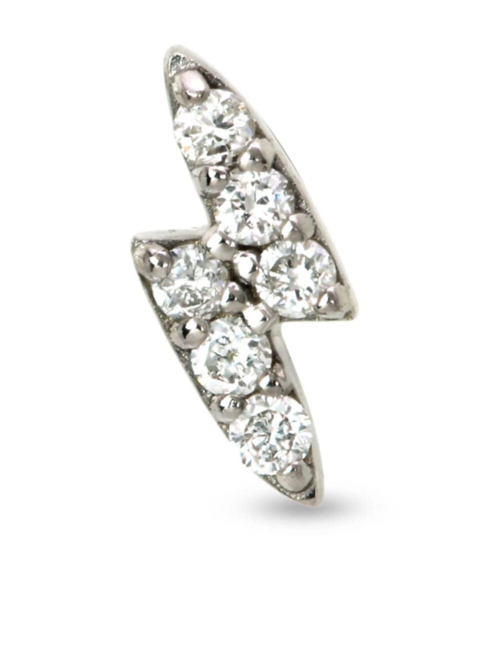 Lark & Berry 14kt white gold Lightning Strike diamond stud earring - Silver von Lark & Berry